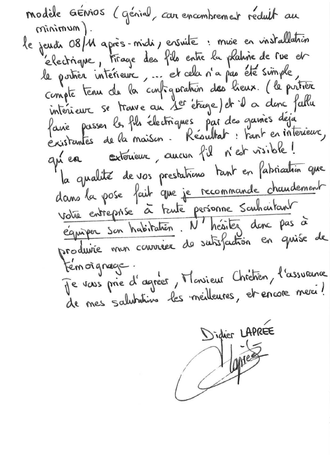 lettre satisfaction client verso