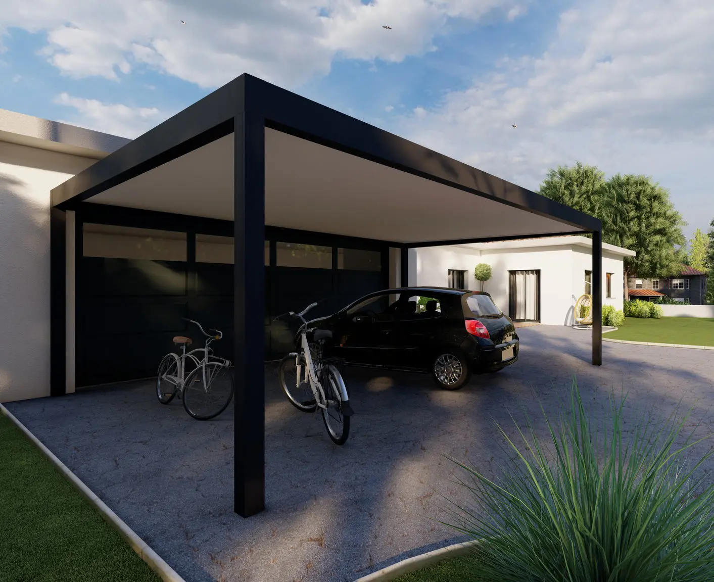 Carport pour voiture et vélo
