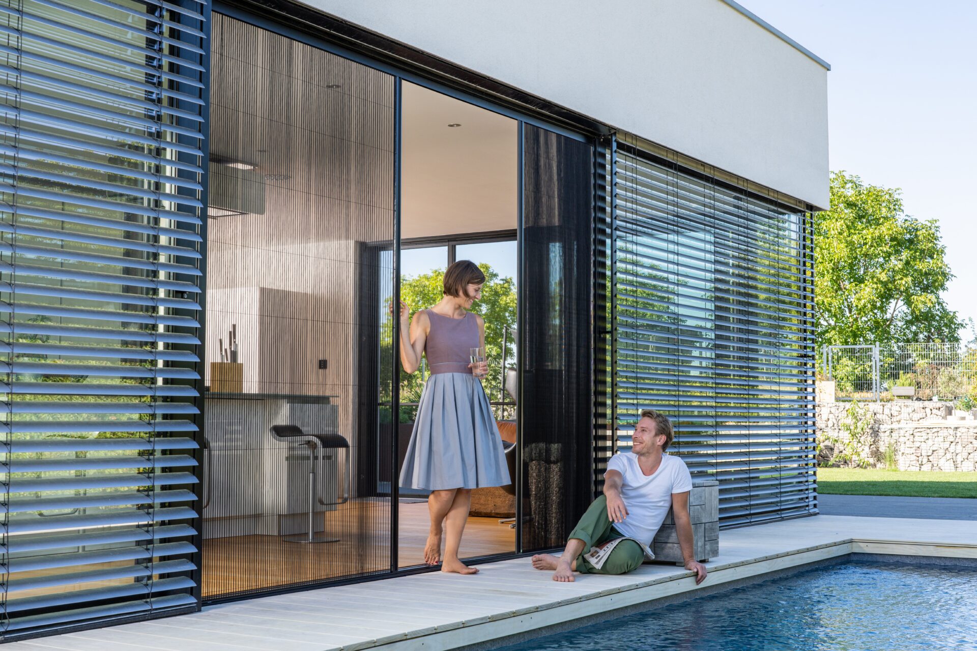 moustiquaire plissée protection contre les insectes extérieur en aluminium
