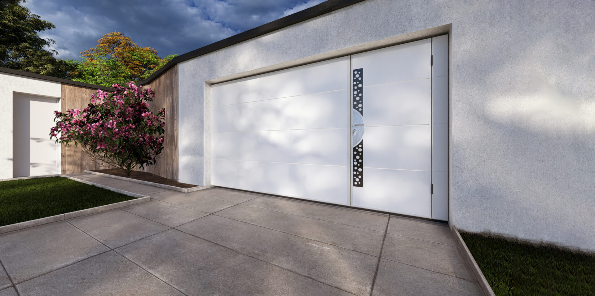 porte de garage blanche design